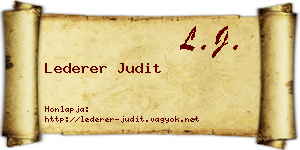 Lederer Judit névjegykártya